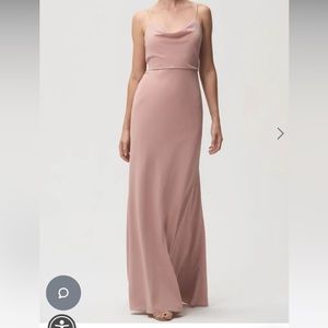 NAVY Jenny Yoo Collection cowl neck gown